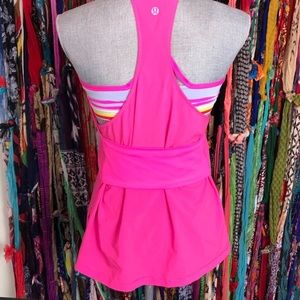 Lululemon two piece tank top pink striped GC small